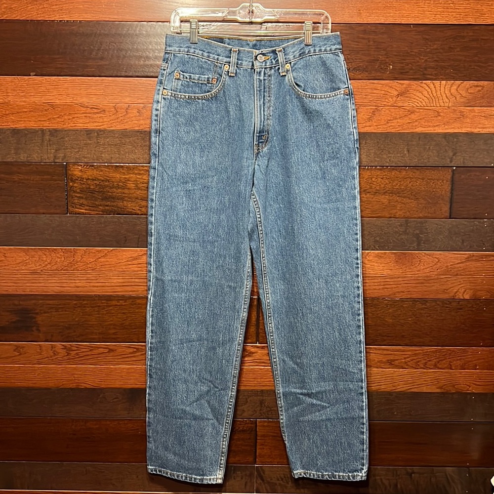 Vintage 90s Levi's 550 Relaxed Fit Straight Leg Denim Blue Jeans